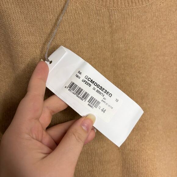 Marni wool and cashmere tan knit sweater with horizontal stripes crew neck small - Picture 4 of 7